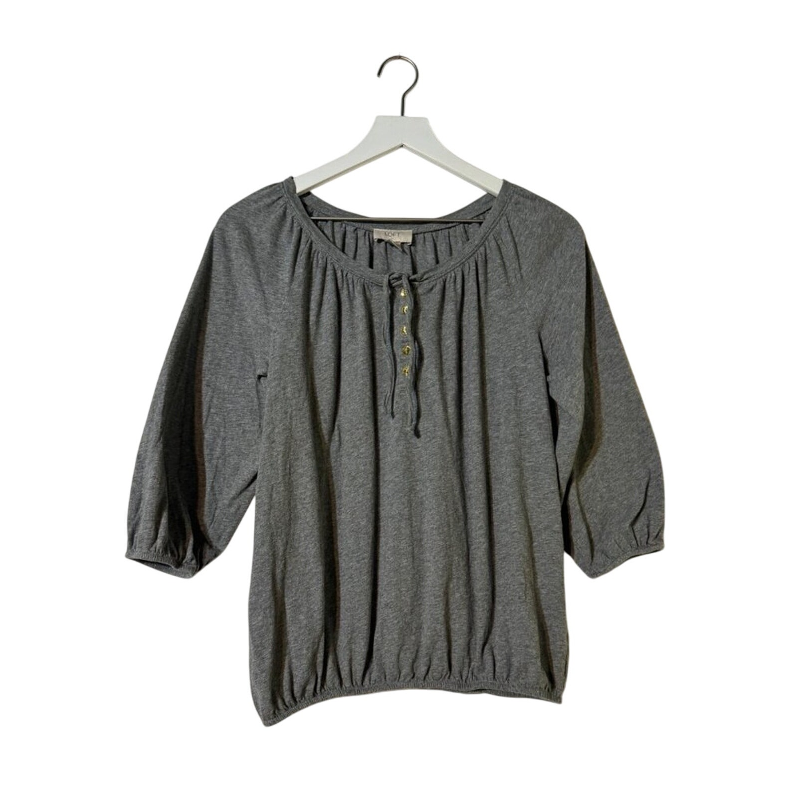 Loft Peasant Women's Shirt 3/4 Sleeve Button-Up Top Size Small